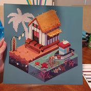 Isometric Beach Canvas