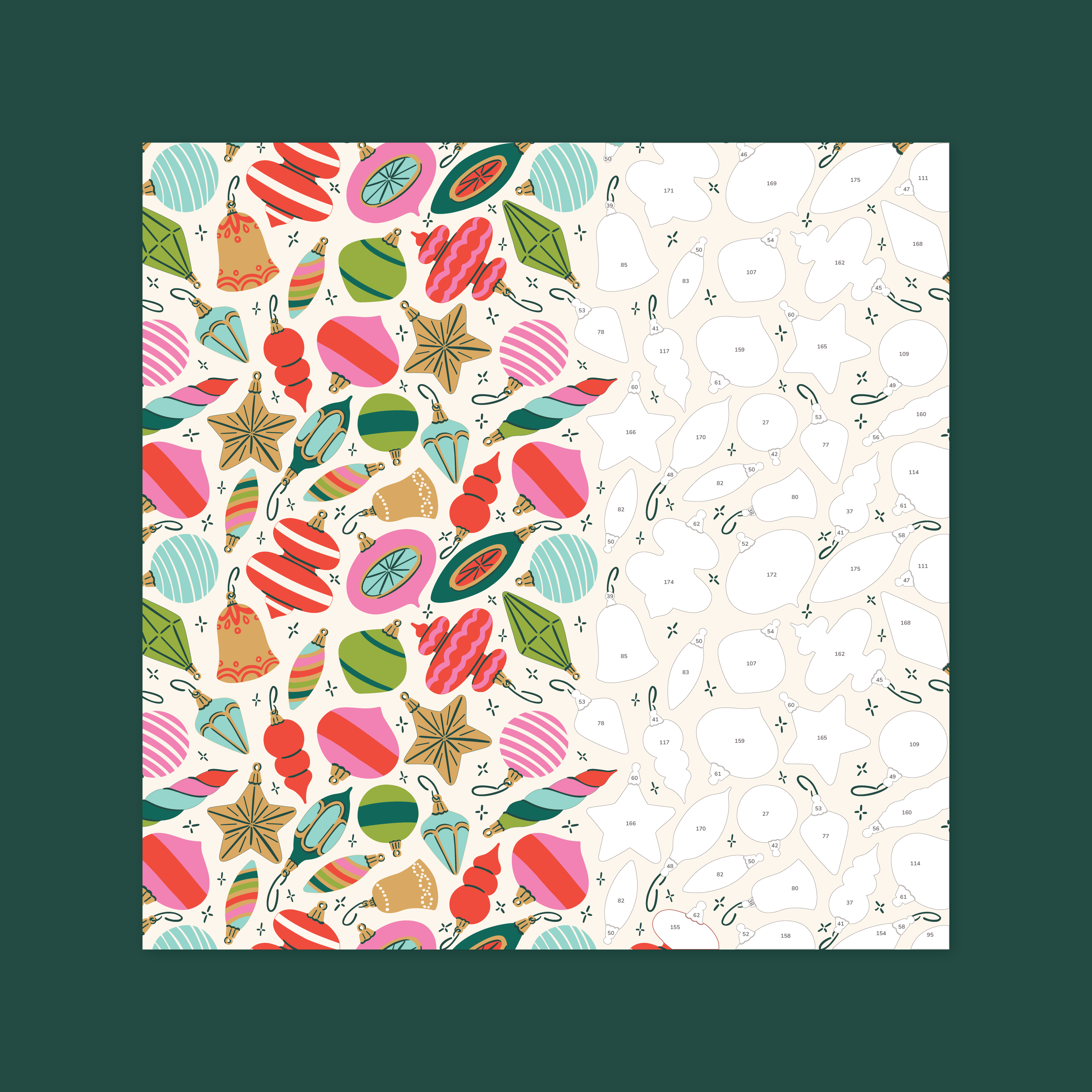 Vintage Christmas Ornaments Canvas