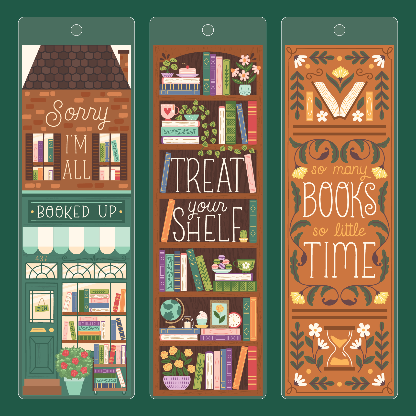 Bookish Bookmarks Set | Vector Art Premium Sticker by Number Bookmark ...