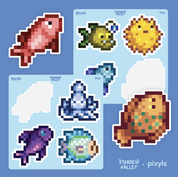 Stardew Valley Fish Bixyls Sticker Sheet