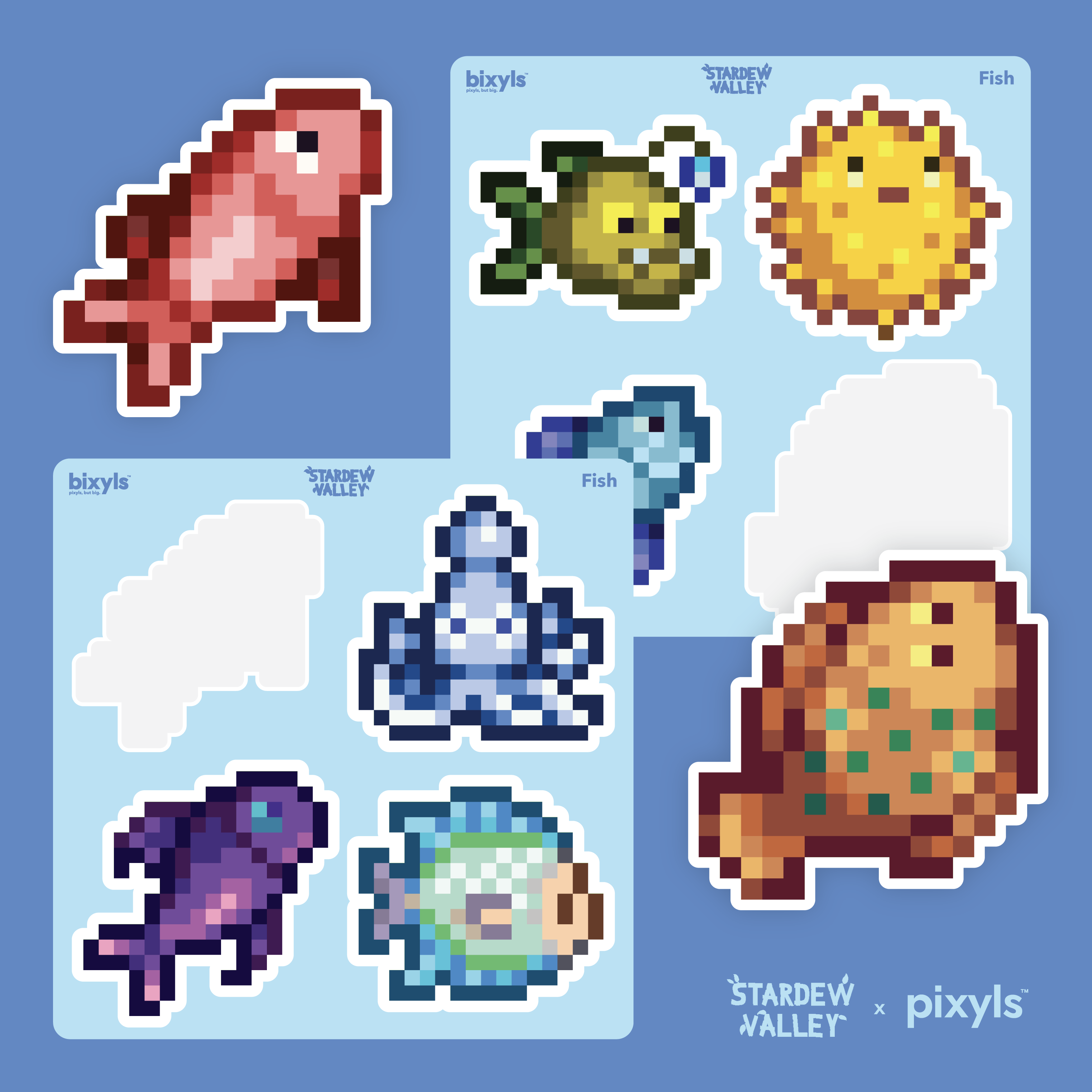 Stardew Valley Fish Bixyls Sticker Sheet