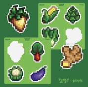 Stardew Valley Crops Bixyls Sticker Sheet