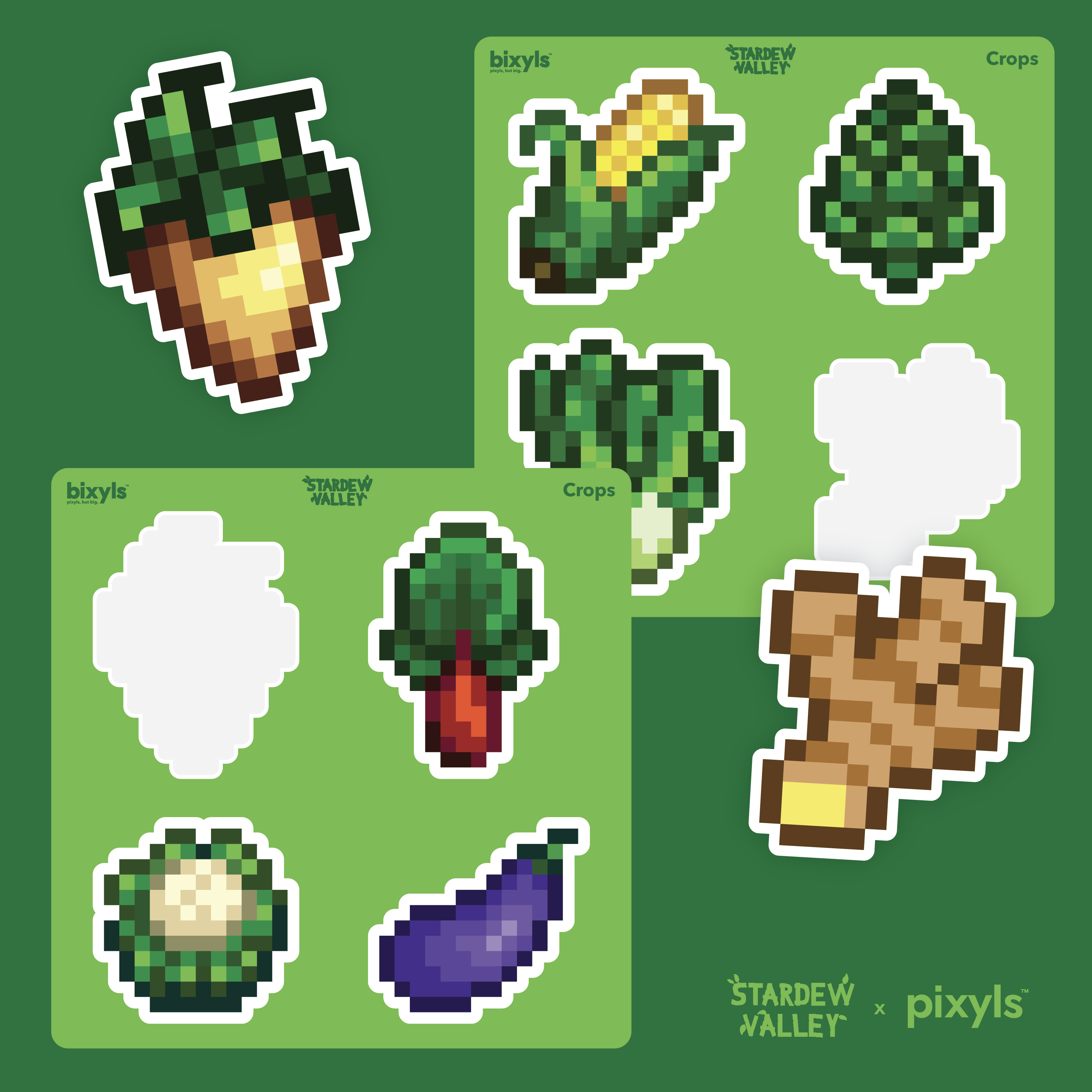 Stardew Valley Crops Bixyls Sticker Sheet