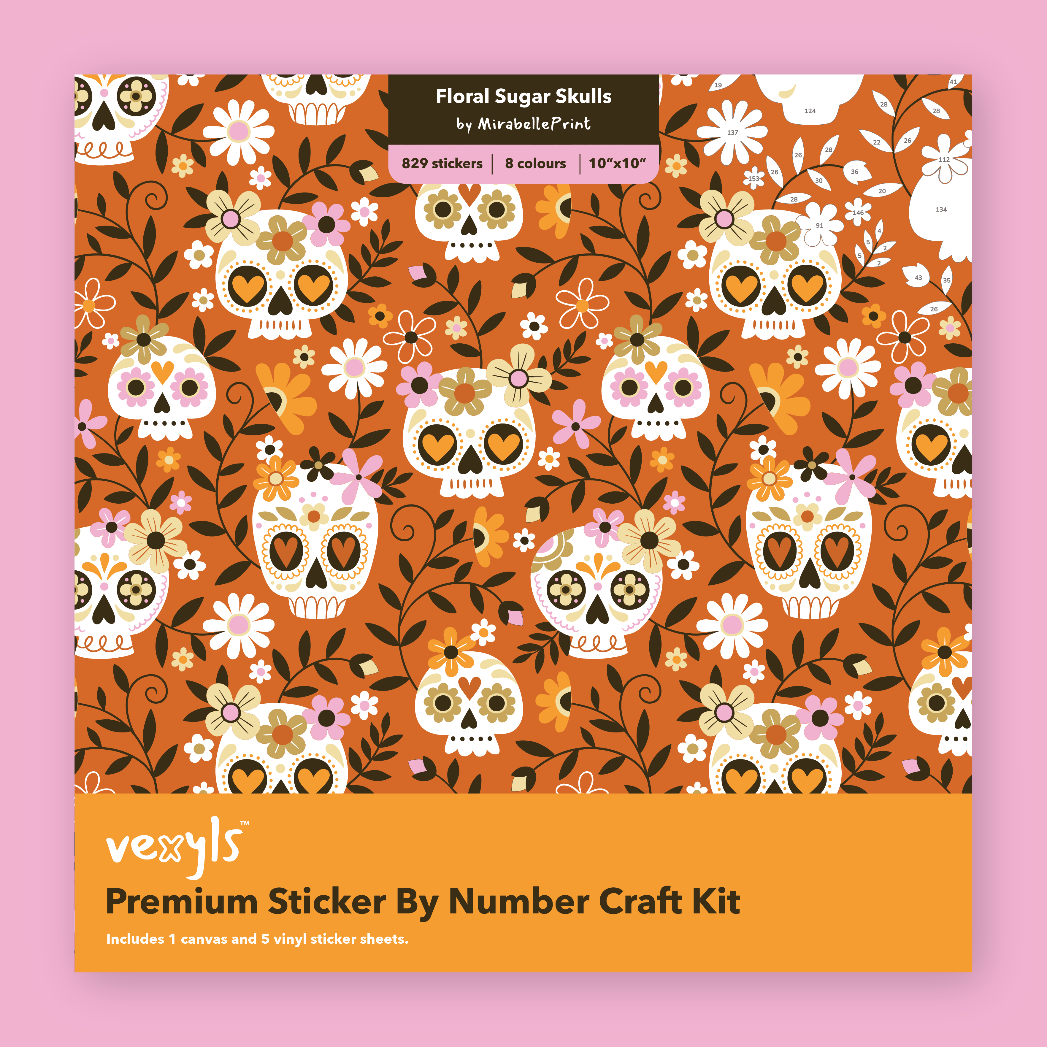 Floral Sugar Skulls Canvas