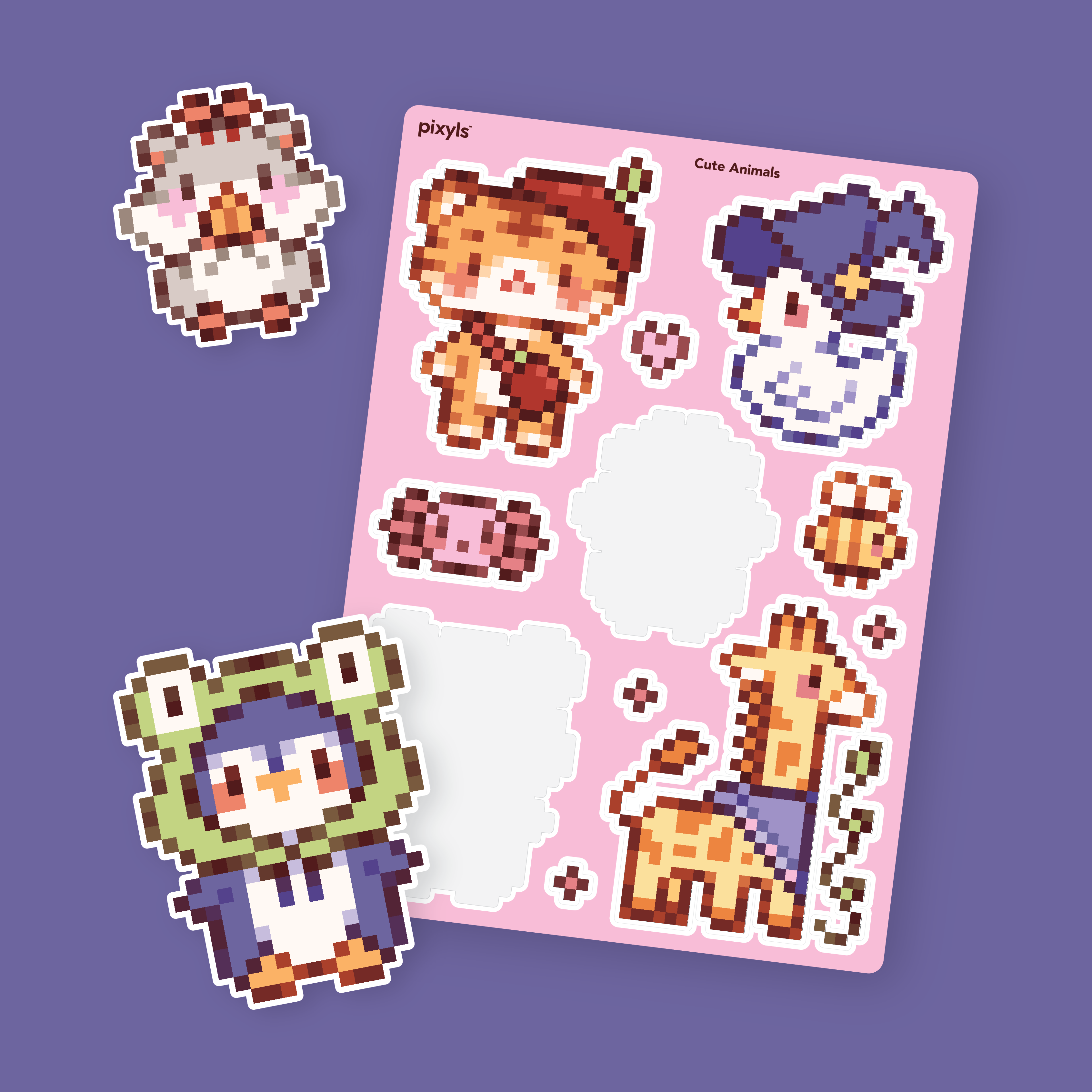 Cute Animals Sticker Sheet