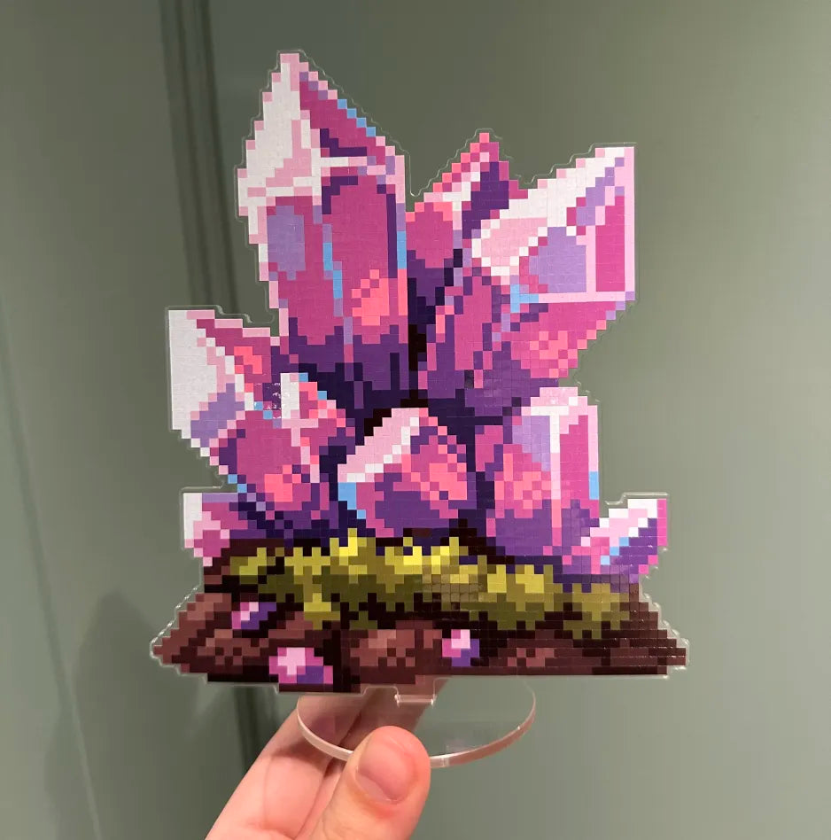 Pink Crystal Acrylic Standee
