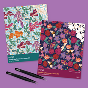 Stained Glass Set for Two: Lumina and Kali sticker by number canvas kits with two precision applicators